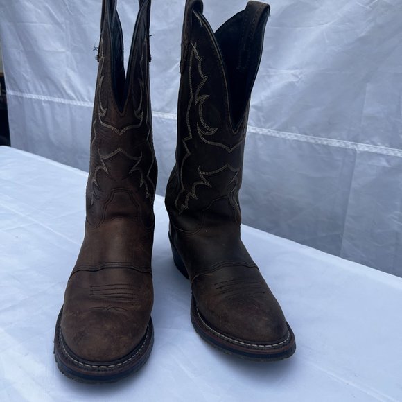 Double H DH5173 Boot Oil Resistant Brown Leather Western Cowboy Boots Size 9M - Picture 2 of 12
